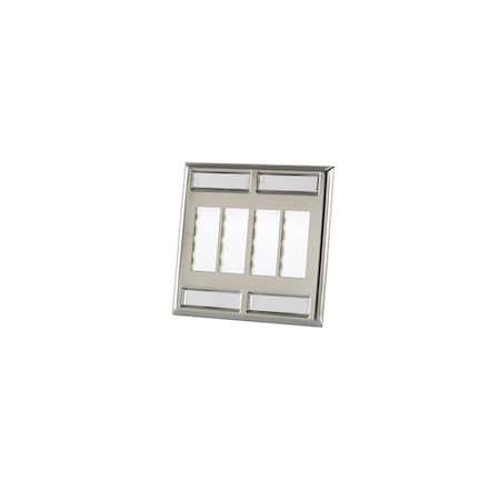 Ortronics 8-PORT FLUSH MOUNT UNLOADED, DOUBLE-GANG TRACJACK, STAINLESS STEEL 403STJ28